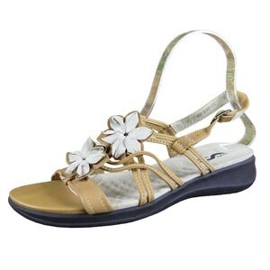 SoftWalk Women Floral Gladiator Brown Leather Sz 6.5 Medium Gently Used 2025